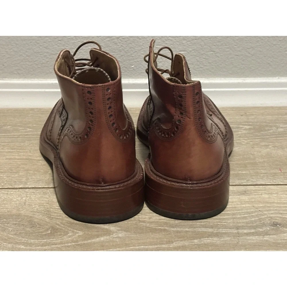 Dino Corvari Men's‎ brown Wingtip Leather Chukka Boots Size 10 Handmade in Italy